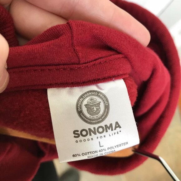 Smokey The Bear Mens Large Hoodie Sweater - Picture 3 of 6